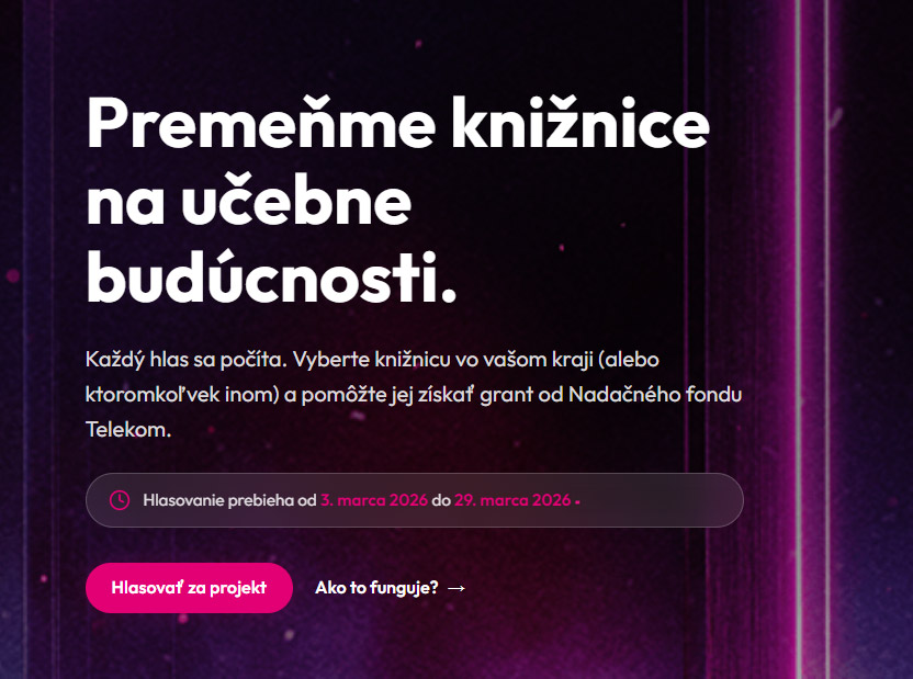 Súťaž Nadačného fondu Telekom o grant 10000 €.